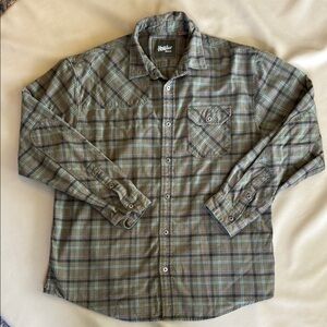 Howler Bros Green Fleece Button Down Shirt